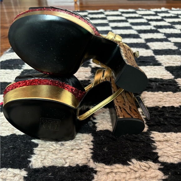 SAINT LAURENT NIB SS15 leopard star runway Candy platform sandals heels 36 - Picture 9 of 11